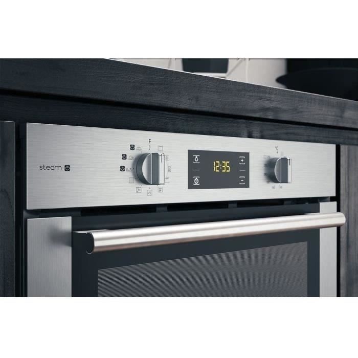 Four encastrable pyrolyse chaleur pulsÈe - HOTPOINT FA4S841PIX - Porte froide - Rail tÈlÈscopique - 71L - Ajout de vapeur