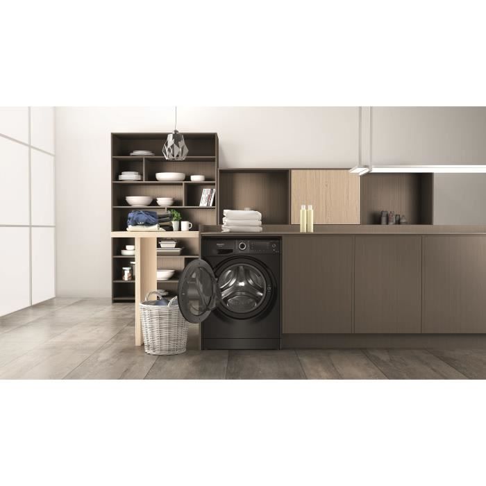 Lave-linge séchant HOTPOINT NDD11725BDAEU - 11 / 7 kg - Induction - L60cm - 1600 trs/min - Noir