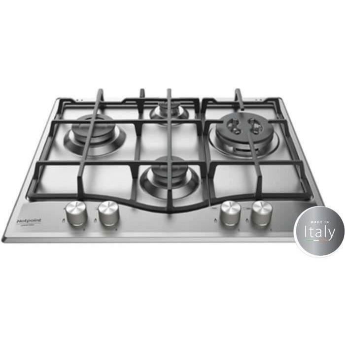 Plaque de cuisson Gaz - HOTPOINT - 4 foyers - L 60 x P51 cm - PNN 641 IX