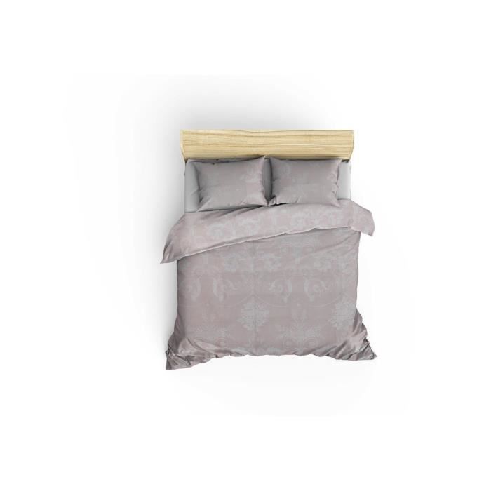 Parure de lit - 1 housse de couette 220 x 240 cm + 2 taies d'oreiller 60 x 60 cm - 65% coton, 35% polyester - Vison