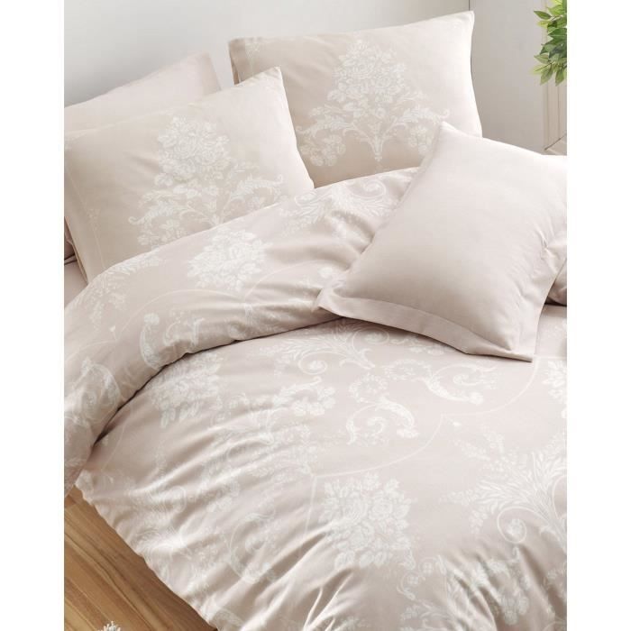 Parure de lit - 1 housse de couette 220 x 240 cm + 2 taies d'oreiller 60 x 60 cm - 65% coton, 35% polyester - Vison