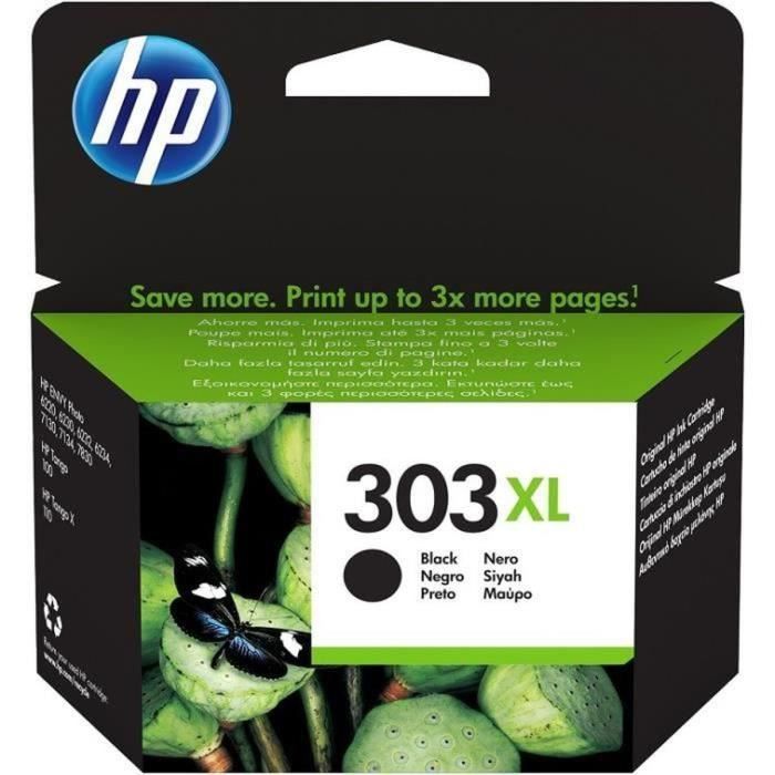 HP 303XL Cartouche d'encre noire grande capacitÈ authentique (T6N04AE) pour HP Envy Photo 6220/6230/7130