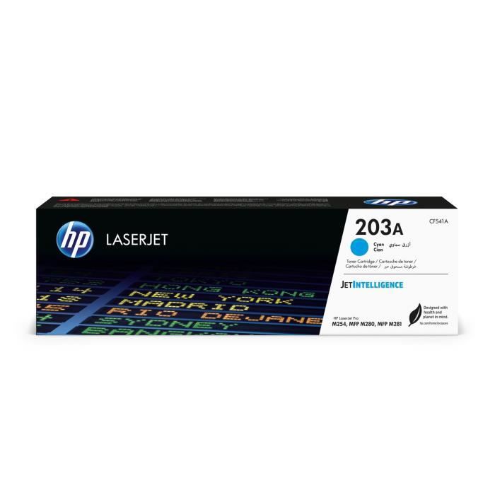 Cartouche de toner cyan HP 203A authentique pour HP Color LaserJet Pro M254/M280/M281 - HP