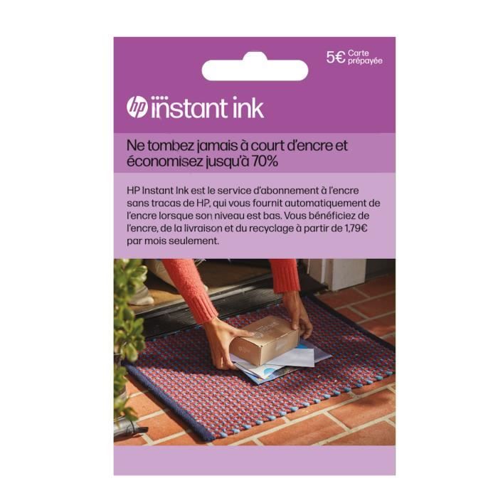 Carte prépayée Instant Ink HP - Abonnement livraison cartouches originales HP