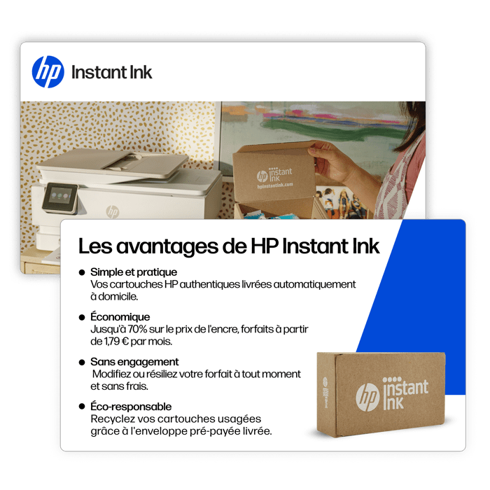 Carte prépayée Instant Ink HP - Abonnement livraison cartouches originales HP