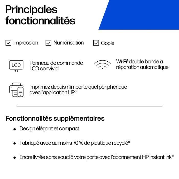 Imprimante tout-en-un HP DeskJet 2910 jet d'encre couleur - 3 mois d'Instant ink inclus avec HP+