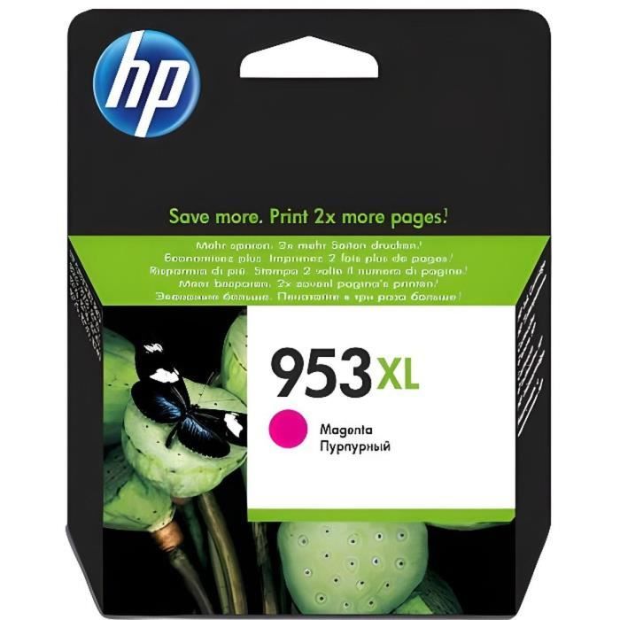 HP 953XL Cartouche d'encre magenta grande capacitÈ authentique (F6U17AE) pour HP OfficeJet Pro 8710/8715/8720
