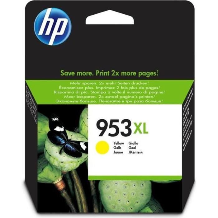 HP 953XL Cartouche d'encre jaune grande capacitÈ authentique (F6U18AE) pour HP OfficeJet Pro 8710/8715/8720