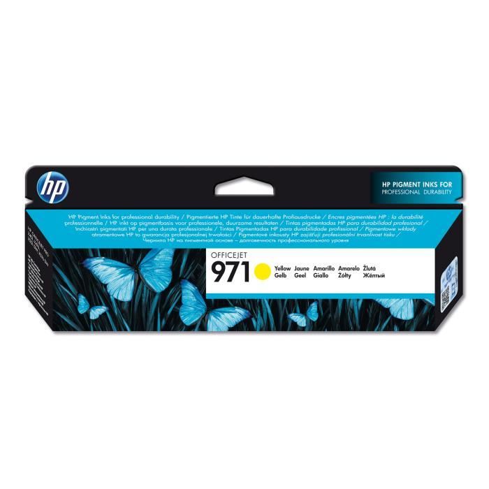 HP 971 Cartouche d'encre jaune authentique (CN625AE) pour HP Officejet Pro X451/X476/X551/X576