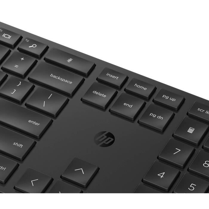 Ensemble Clavier Souris sans fil HP 650 - AZERTY - Noir