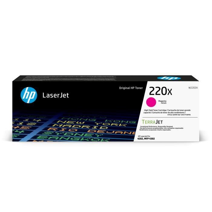 Cartouche de Toner - HP - 220X - Magenta - Grande capacité - Compatible LaserJet Pro 4202/4302