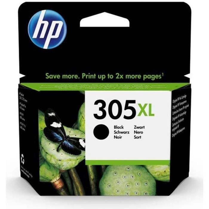 HP 305XL Cartouche d'encre noire grande capacitÈ authentique (3YM62AE) pour DeskJet 2300/2710/2720/Plus4100, Envy 6000/Pro 6400