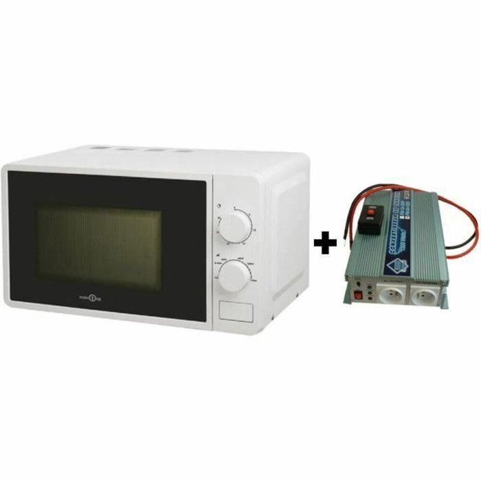 Pack HTC EQUIPEMENTS Convertisseur de Tension 24/220V 1200W avec télécommande et micro-onde High One 220V 20L 700W