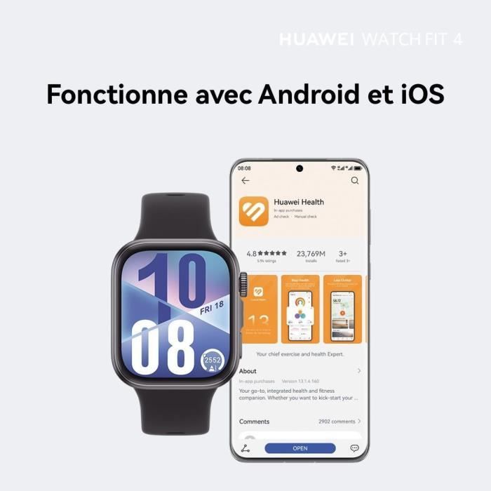 Montre connectée - HUAWEI - Watch FIT 4 - Blanc