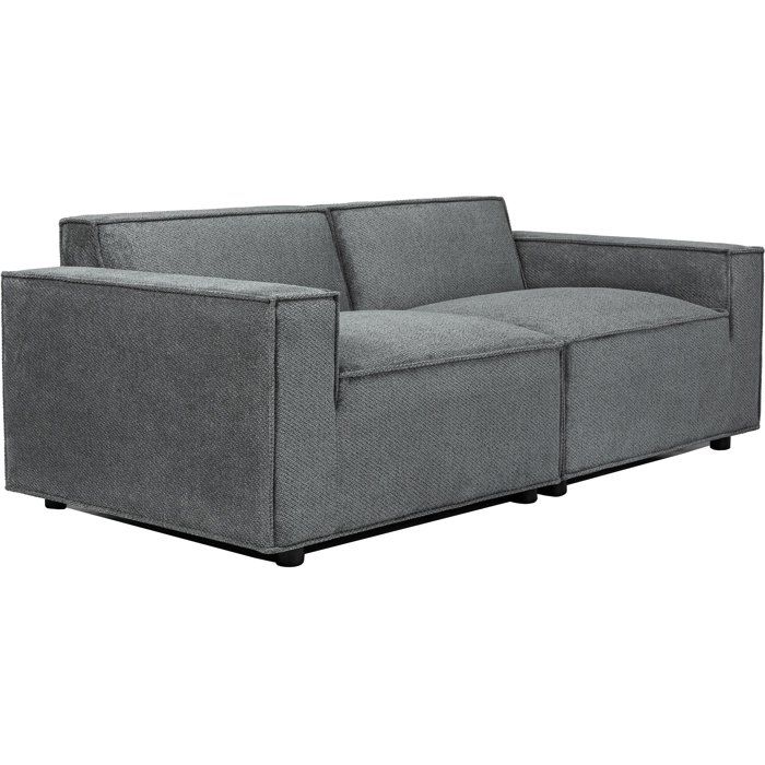 Canapé modulable - 3 places - IGOR - Tissu Gris anthracite - 198 x 94 x 70 cm