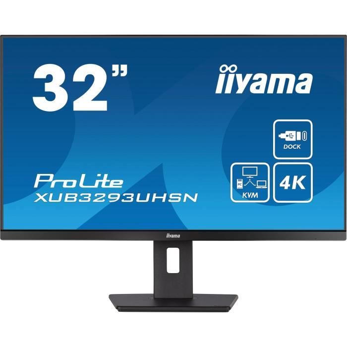 Ecran 32" Iiyama ProLite XUB3293UHSN-B5 4K Ultra HD (Noir)