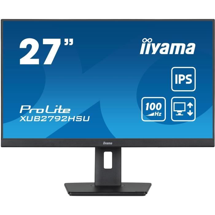 Ecran PC - IIYAMA - 27 - FHD - 100Hz - Dalle IPS - 0,4ms - XUB2792HSU-B6