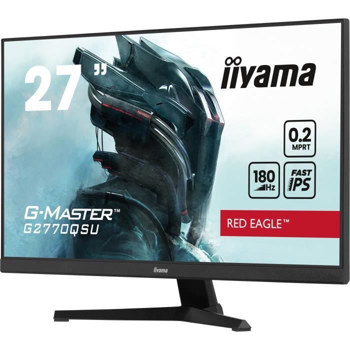 Ecran PC Gamer - IIYAMA - 27 - FHD - 180Hz - Dalle IPS - 0,2ms - G2770QSU-B6