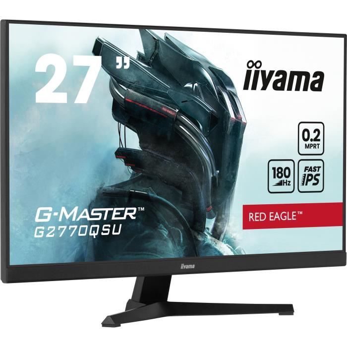 Ecran PC Gamer - IIYAMA - 27 - FHD - 180Hz - Dalle IPS - 0,2ms - G2770QSU-B6