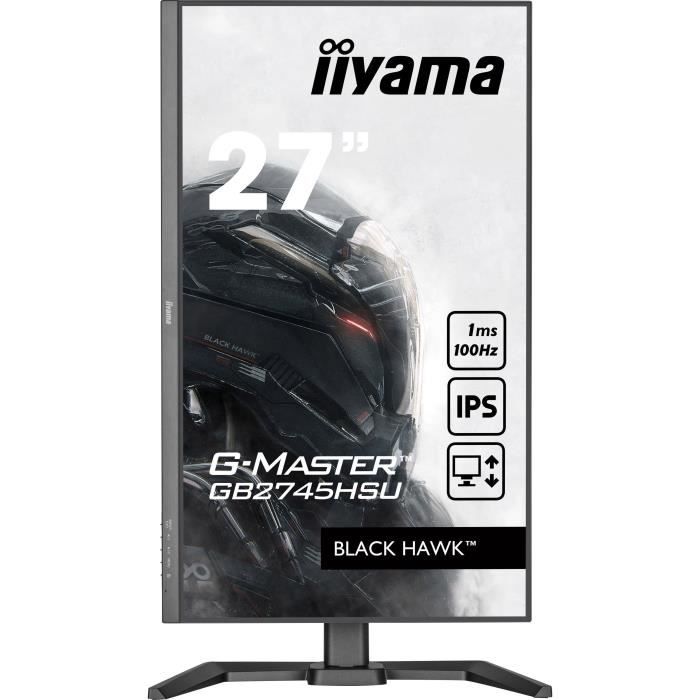 Ecran PC Gamer - IIYAMA - 27 - FHD - 100Hz - Dalle IPS - 1ms - Ajustable en hauteur - GB2745HSU-B2