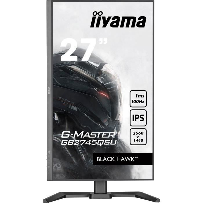 Ecran PC Gamer - IIYAMA - 27 - QHD - 100Hz - Dalle IPS - 1ms - Ajustable en hauteur - GB2745QSU-B2