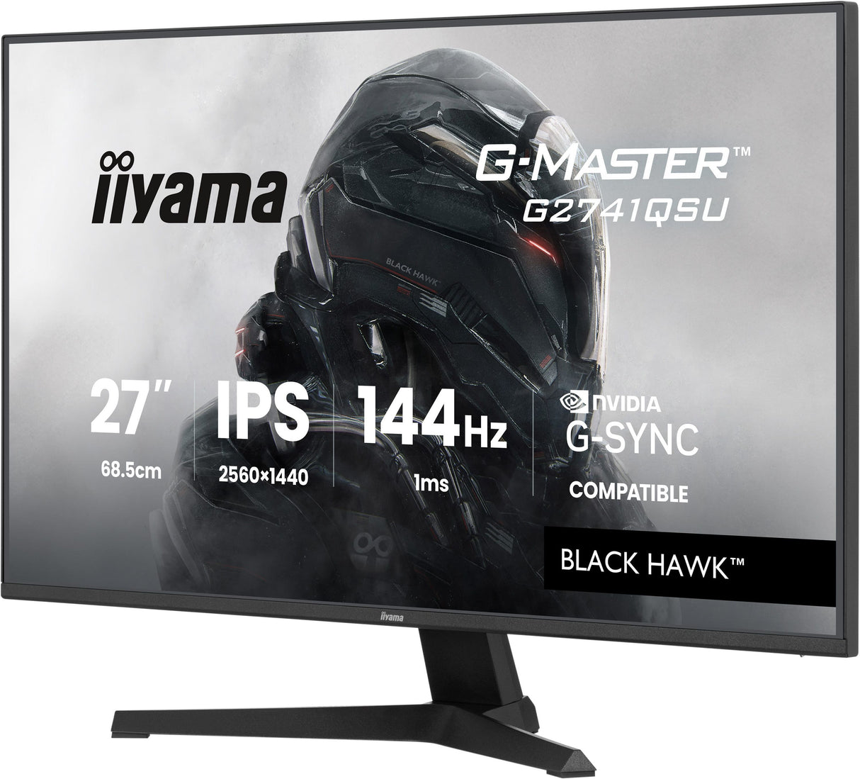 Ecran PC Gamer - IIYAMA - 27 - QHD - 144Hz - Dalle IPS - 1ms - G-Master Black Hawk