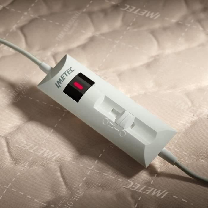 Surmatelas Chauffant - Imetec - Chauffe-lit Pour Lit Double 150 x 137 cm - 2 Commandes avec 2 TempÈratures - Lavable