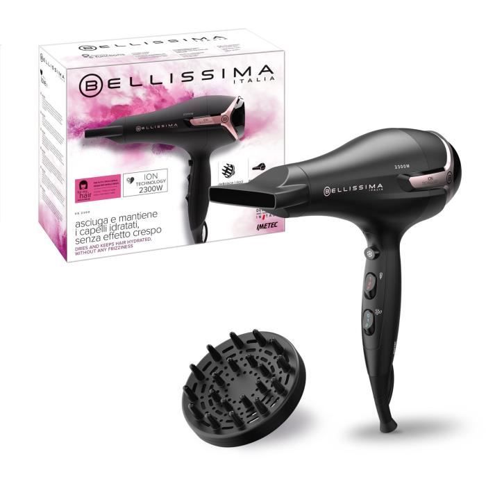 Seche Cheveux - Bellissima - Ionique S9 2300W - Pour Cheveux Lisses et OndulÈs - 2 Vitesses 3 TempÈratures - Concentrateur