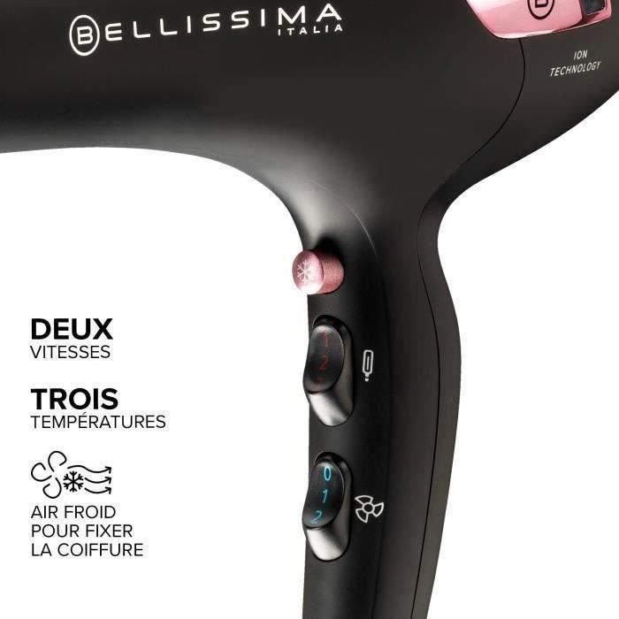Seche Cheveux - Bellissima - Professionnel Ionique LÈger P7 3000 - Concentrateur + Diffuseur - 3 TempÈratures SÈchage Rapide - 2100W