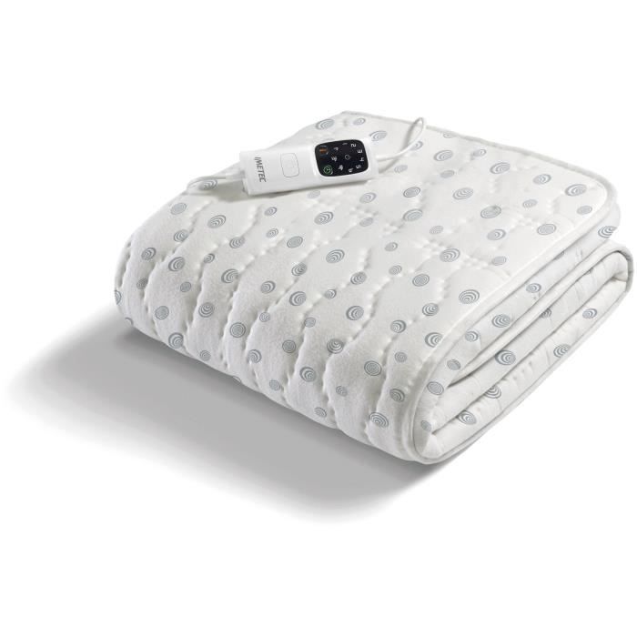 Surmatelas Chauffant - Imetec - 1 Place Adapto, 150x80cm - 6 TempÈratures - 100% Coton Chauffage Rapide - TempÈrature Constante