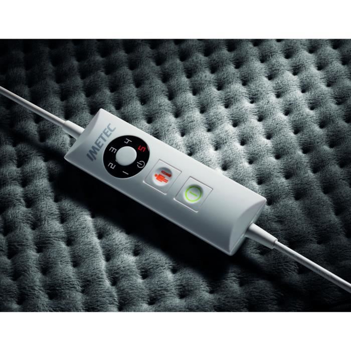 Coussin Chauffant - Imetec - Extra Large 38x50 cm - Soulage le Dos et les Jambes - 5 TempÈratures - Chauffage Rapide - Lavable