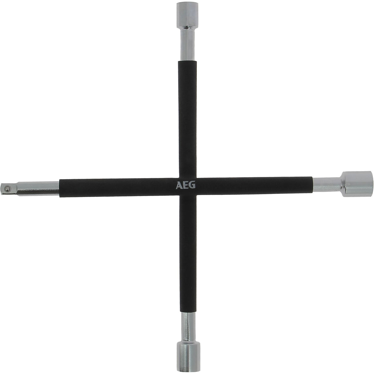 Clé en croix démonte-roue 3 douilles : 17/19/21mm et carré 1/2 - AEG - mousse antiglisse - Acier inoxydable HQ