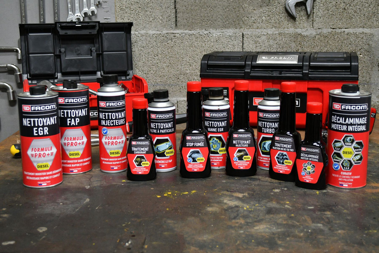 Additif kit contrôle technique moteur diesel, 2 additifs 300ml - FACOM - Nettoyant injecteurs + traitement huile