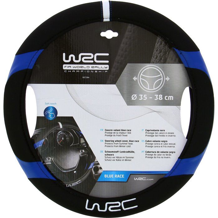 Couvre-volant Blue Race universel volant de 35 a 38cm- WRC - Installation facile - Protege de la chaleur l'été et du froid l'hiver.