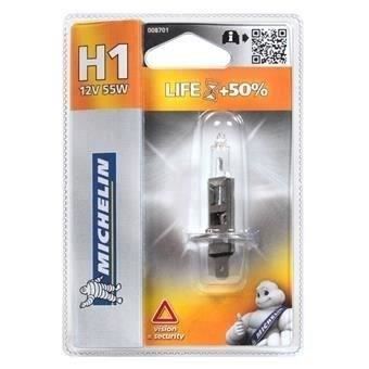 Ampoule H1 LIFE+100% 55W - MICHELIN -Feu de croisement, route, antibrouillard.