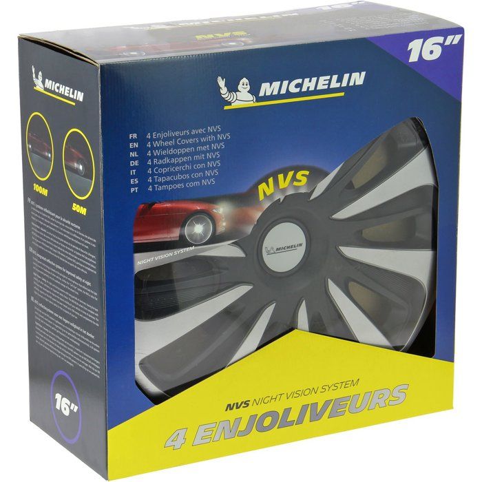 MICHELIN Enjoliveur 16 NVS 3D par 4 en boîte Noir
