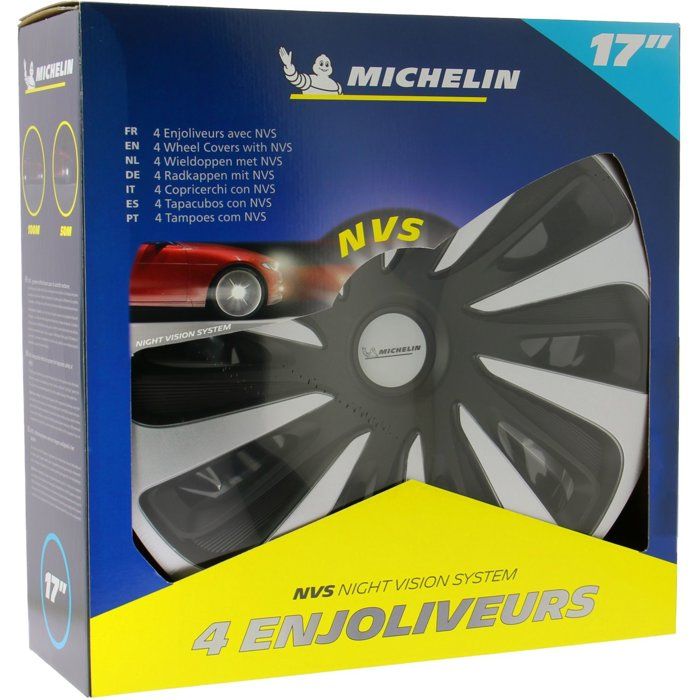 MICHELIN Enjoliveur 17 NVS 3D par 4 en boîte Noir