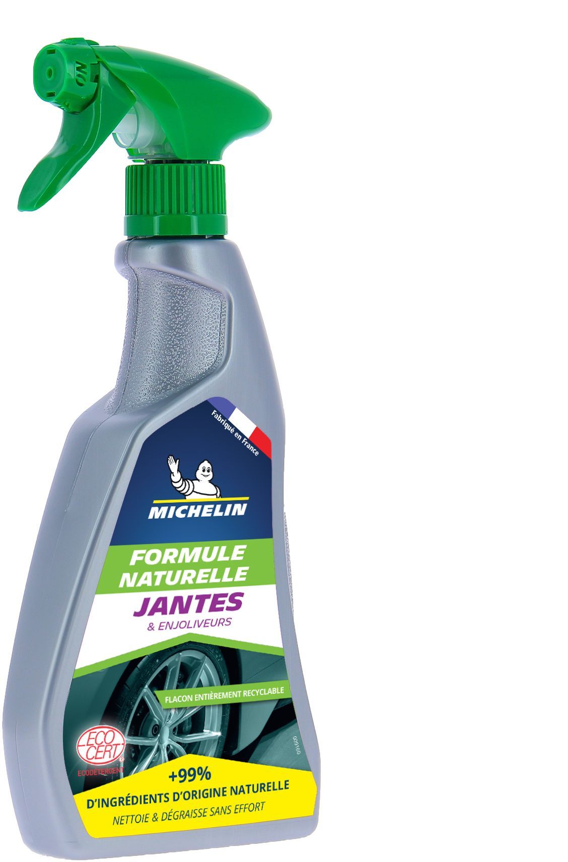 Nettoyant jantes pulvérisateur 500ml - MICHELIN - Formule Naturelle, tous types de jantes et enjoliveurs
