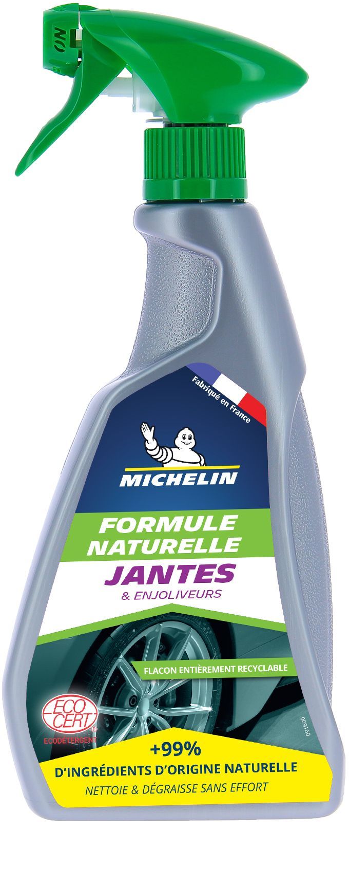 Nettoyant jantes pulvérisateur 500ml - MICHELIN - Formule Naturelle, tous types de jantes et enjoliveurs