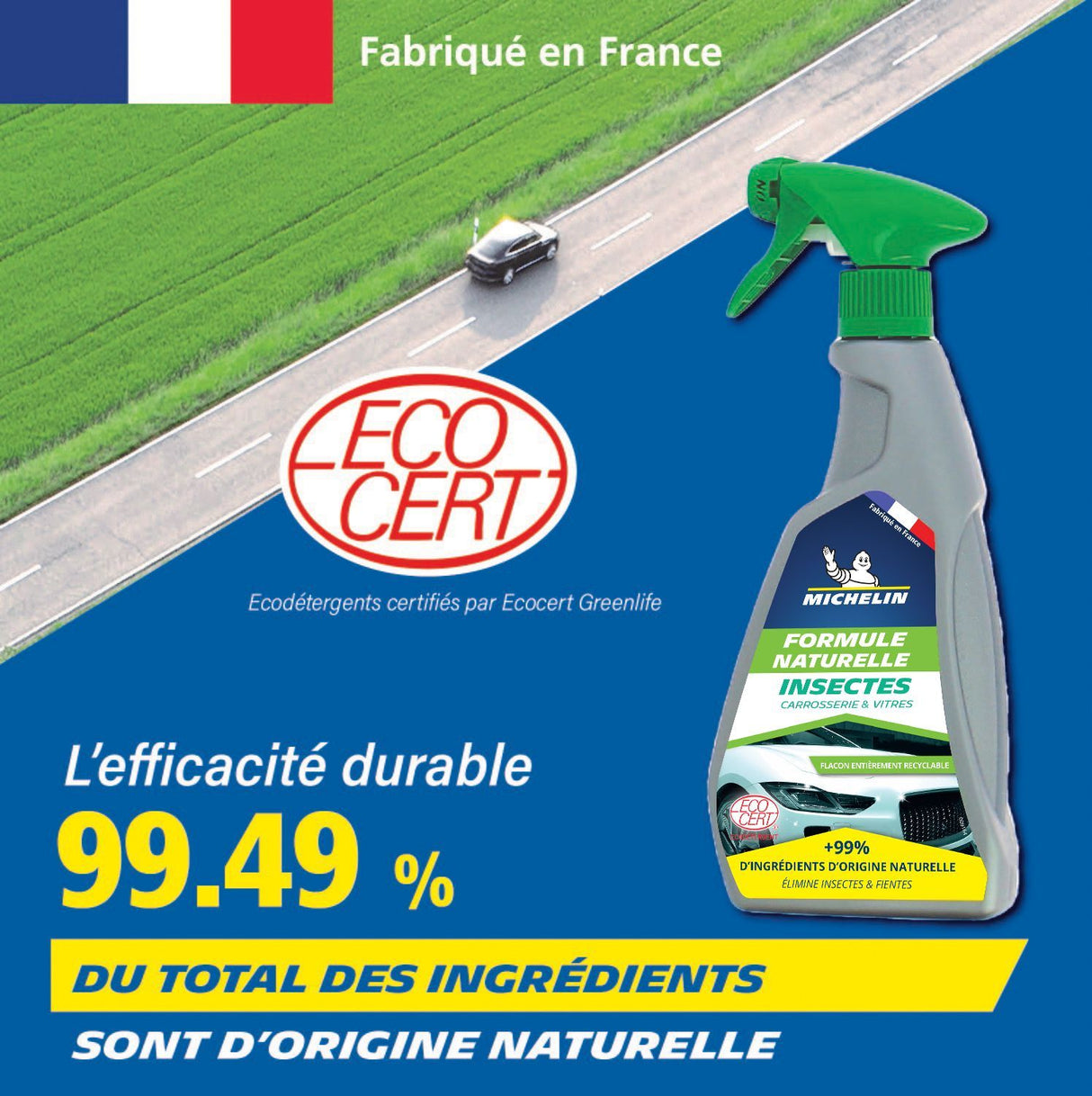 Nettoyant - MICHELIN - Formule Naturelle - Auto démoustiqueur pulvérisateur - 500ml