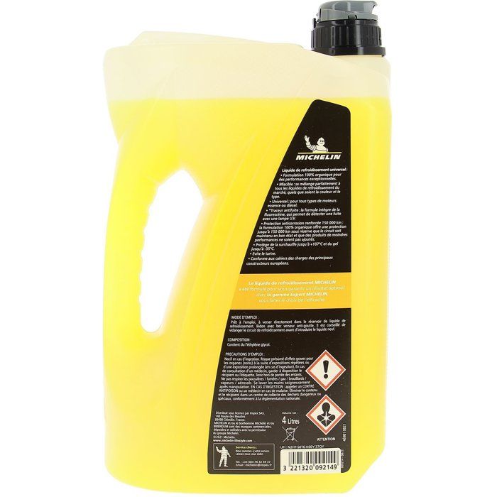 Liquide de refroidissement -35° universel 4L - MICHELIN - bec verseur anti-goutte - Anticorrosion - 100% Organique
