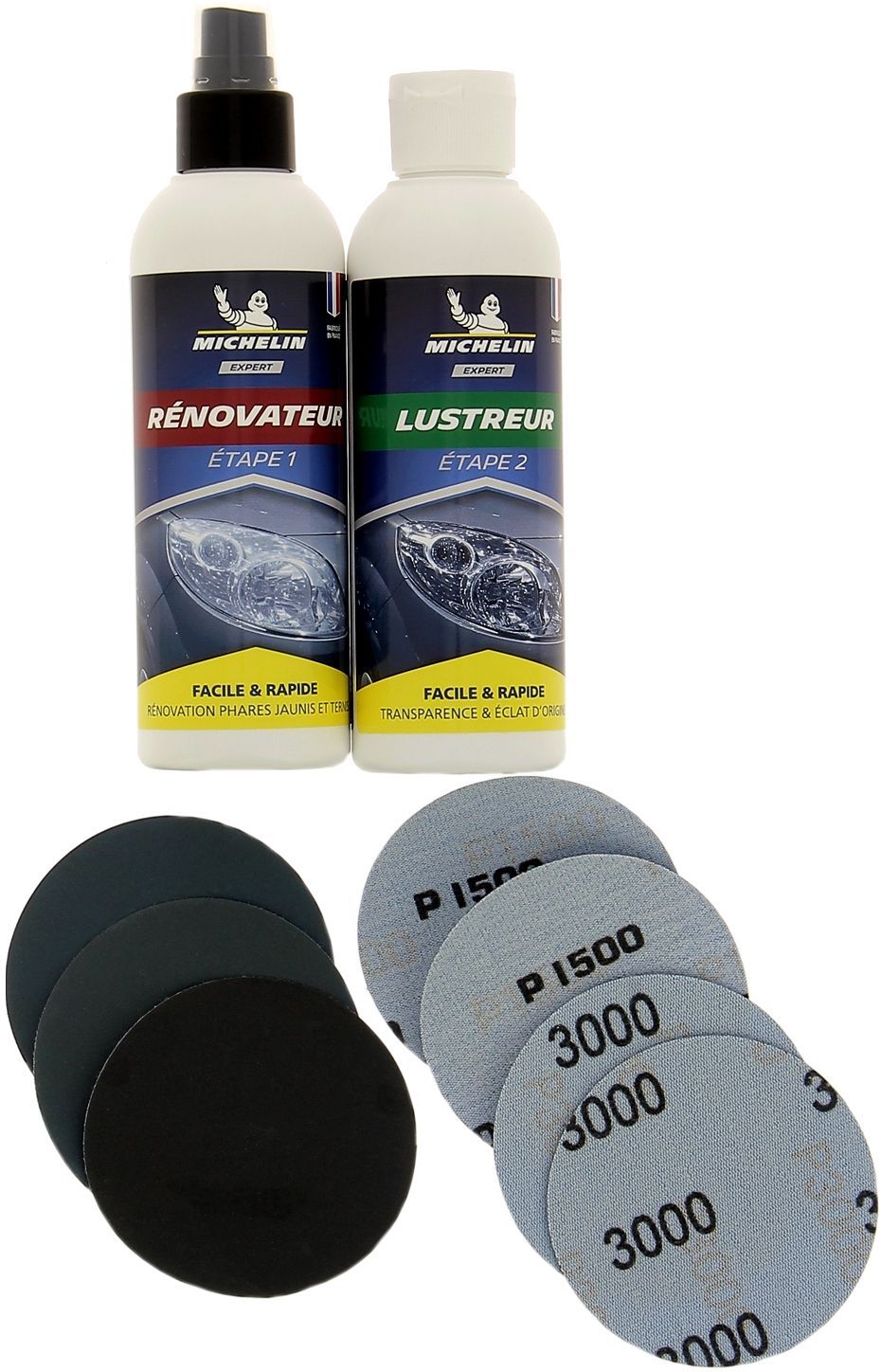 Kit EXPERT rénovation optiques de phares - MICHELIN - spécial contrôle technique - Simple et rapide