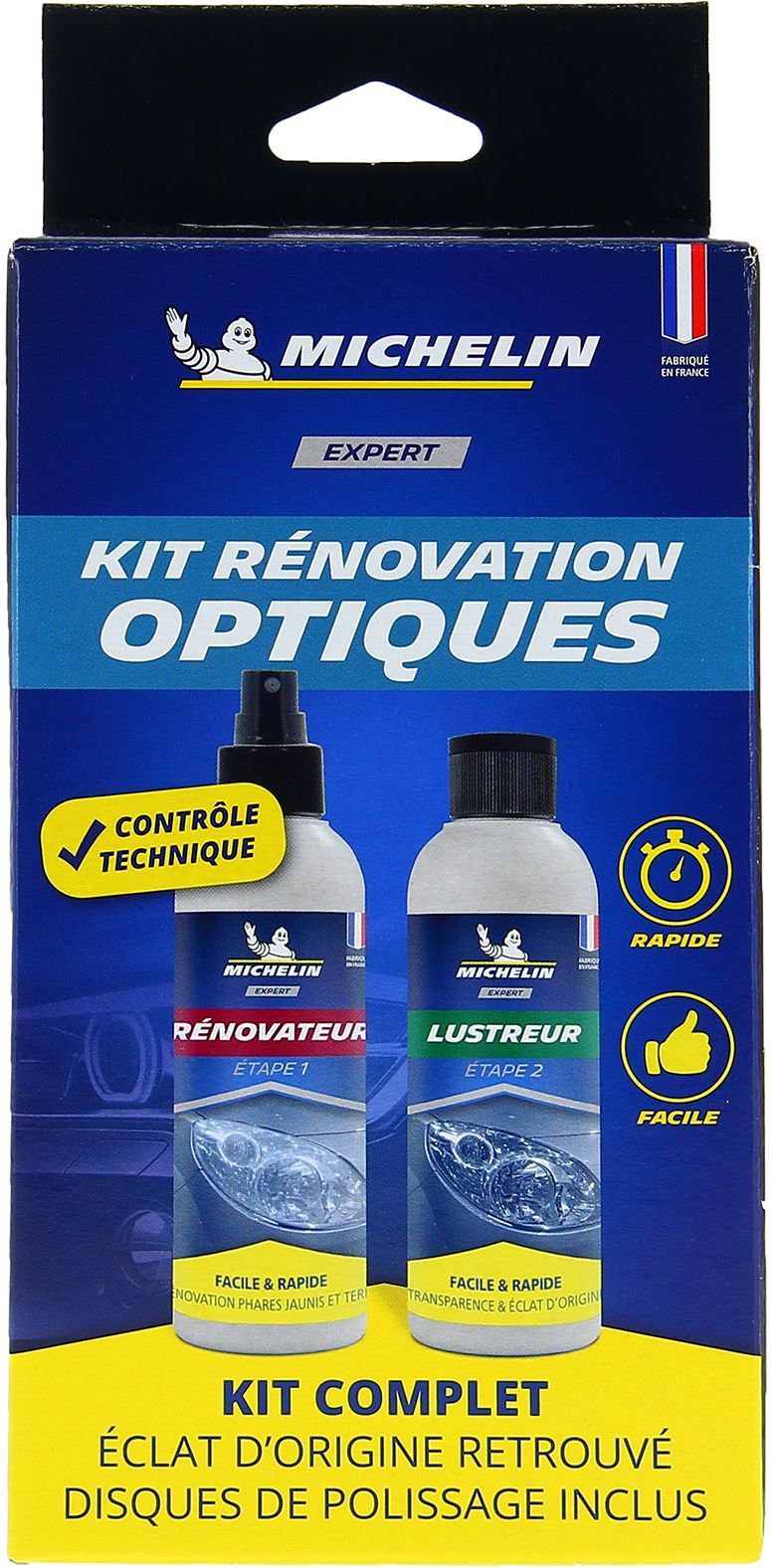 Kit EXPERT rénovation optiques de phares - MICHELIN - spécial contrôle technique - Simple et rapide