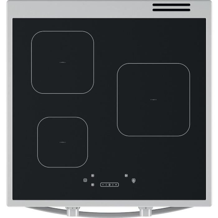 Cuisiniere a induction - INDESIT - IS67IQ5KCW/E - 3 foyers - 2600 W - 60 cm - Blanc