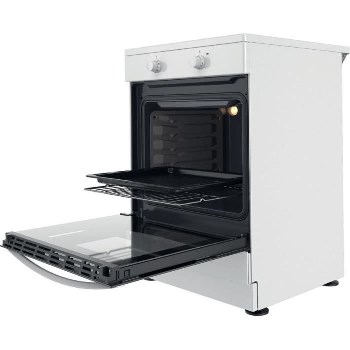 Cuisiniere a induction - INDESIT - IS67IQ5KCW/E - 3 foyers - 2600 W - 60 cm - Blanc