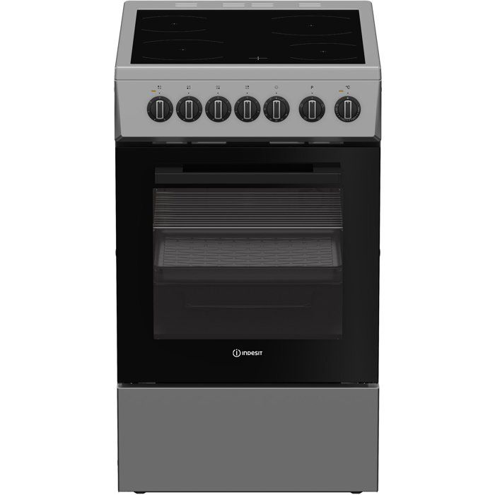 Cuisiniere vitrocéramique - INDESIT - I5V3PCS - 4 foyers - 7,7 KWh - L50 cm - Silver