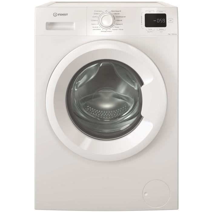 Lave-linge hublot INDESIT IM962MYTIMEFR MyTime - 9 kg - Induction - L60cm - 1200 trs/min - Classe A - Blanc