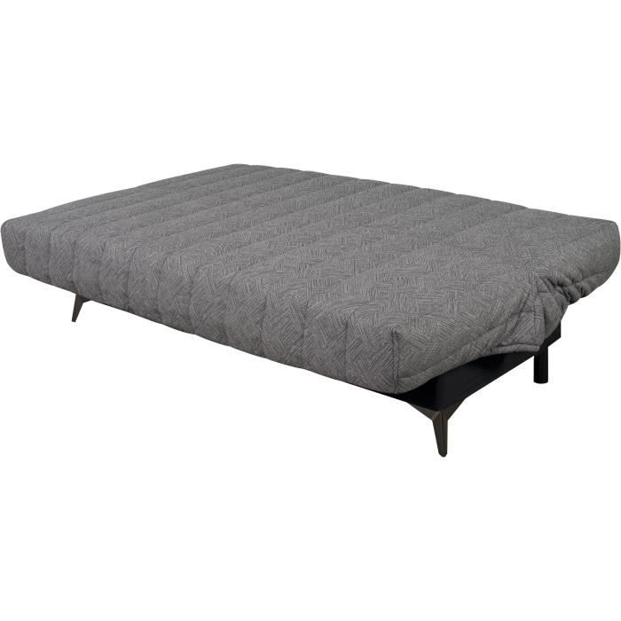 INDY Clic-clac - 2/3 places - Matelas SIMMONS Ep.13 cm - Mousse HR 35 kg/m3 - Tissu Noir - Fabriqué en France