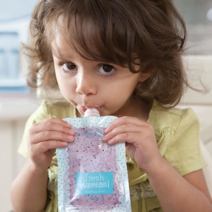 Gourdes réutilisables - INFANTINO - Pack 25 - 100 g - Compatibles Squeeze Station - Sans BPA, PVC ni phtalates