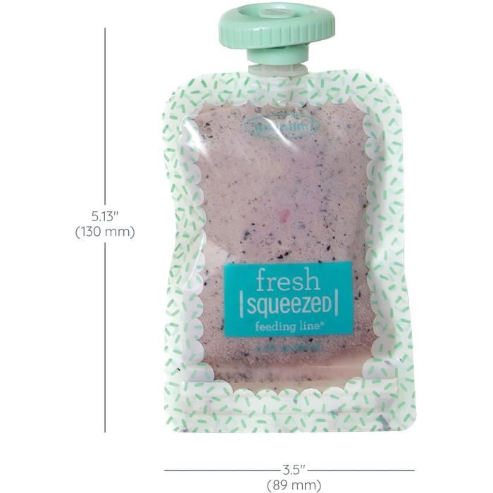 Gourdes réutilisables - INFANTINO - Pack 25 - 100 g - Compatibles Squeeze Station - Sans BPA, PVC ni phtalates